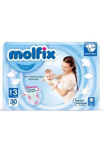 Molfix Midi 3 Numara Cırtlı Bebek Bezi 30 Adet