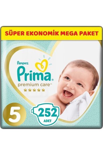 Prima Premium Care 5 Numara Cırtlı Bebek Bezi 252 Adet