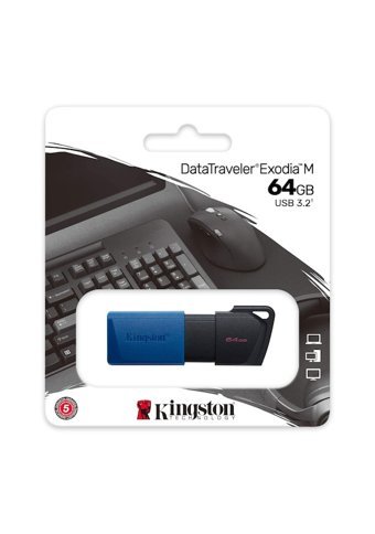 Kingston DataTraveler Exodia M USB 3.2 Type A 64 GB Flash Bellek Mavi