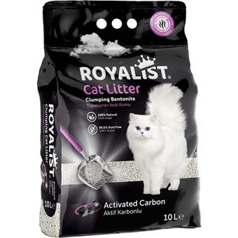 Royalist Activated Topaklanan İnce Taneli Aktif Karbonlu Bentonit Kedi Kumu 10 lt