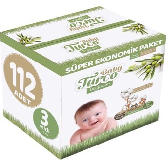 Baby Turco Doğadan 3 Numara Organik Cırtlı Bebek Bezi 112 Adet