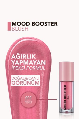 Flormar Mood Booster 002 Immortal Flower Işıltılı Likit Allık