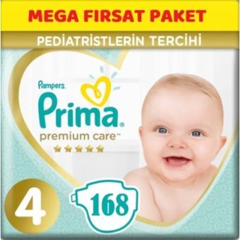 Prima Premium Care 4 Numara Cırtlı Bebek Bezi 168 Adet