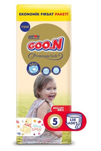 Goon Premium Soft 5 Numara Külot Bebek Bezi 136 Adet