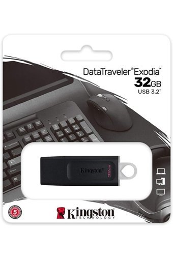 Kingston DataTraveler Exodia USB 3.2 Type A 32 GB Flash Bellek Siyah