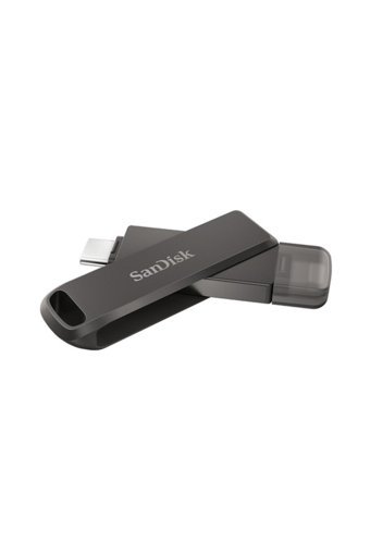 SanDisk Ixpand Luxe SDIX70N-128G-GN6NN Şifreli Çift Taraflı USB 3.2 Lightning - Type-C 128 GB Flash Bellek Siyah