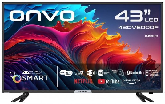 Onvo 43OV6000F 43 İnç Full HD 108 Ekran Flat Uydu Alıcılı Smart LED Android Televizyon