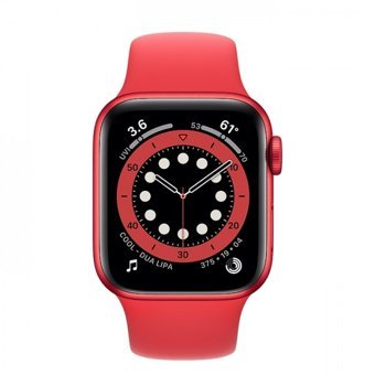 Apple Watch Series 6 Apple Uyumlu WatchOS Su Geçirmez 40 mm Silikon Kordon Kare Unisex Akıllı Saat Kırmızı