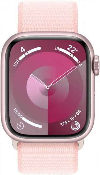 Apple Watch Series 9 Cellular Apple Uyumlu WatchOS Su Geçirmez 41 mm Örgü Kordon Kare Unisex Sim Kartlı Akıllı Saat Pembe
