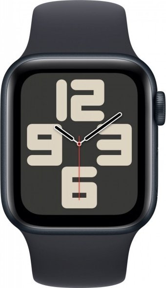 Apple Watch SE 2 2023 Apple Uyumlu WatchOS Su Geçirmez 40 mm Silikon Kordon Kare Unisex Akıllı Saat Siyah