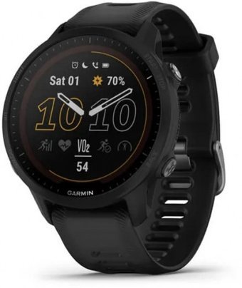 Garmin Forerunner 955 Solar (010-02638-20) Su Geçirmez 46.5 mm Silikon Kordon Daire Unisex Akıllı Saat Siyah