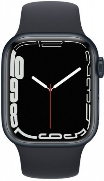 Apple Watch Series 7 Apple Uyumlu WatchOS Su Geçirmez 45 mm Fluoro Elastomer Kauçuk Kordon Kare Unisex Akıllı Saat Siyah