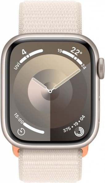 Apple Watch Series 9 Cellular Apple Uyumlu WatchOS Su Geçirmez 41 mm Örgü Kordon Kare Unisex Sim Kartlı Akıllı Saat Krem