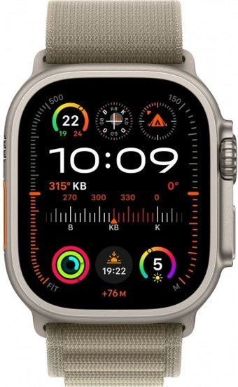 Apple Watch Ultra 2 Apple Uyumlu WatchOS Su Geçirmez 49 mm Örgü Kordon Kare Unisex Sim Kartlı Akıllı Saat Yeşil
