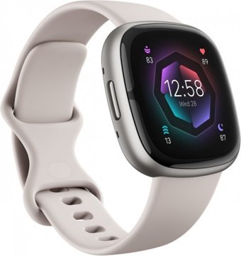 Fitbit Sense 2 Silikon Kordon Kare Unisex Akıllı Saat Beyaz