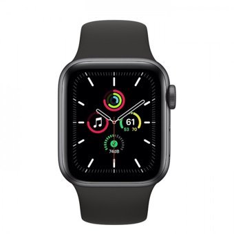 Apple Watch SE Cellular Apple Uyumlu WatchOS Su Geçirmez 40 mm Silikon Kordon Kare Unisex Sim Kartlı Akıllı Saat Siyah