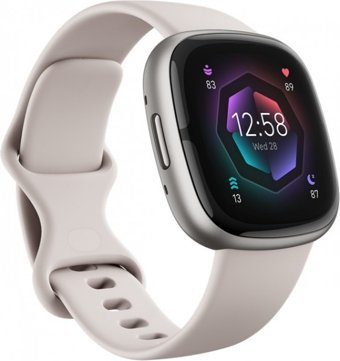 Fitbit Sense 2 Silikon Kordon Kare Unisex Akıllı Saat Siyah