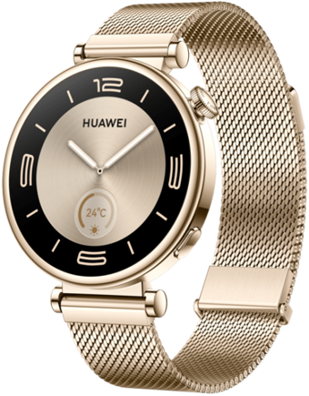 Huawei Watch GT 4 (55020BJA) HarmonyOS Su Geçirmez 41.3 mm Metal Örgü Kordon Daire Unisex Akıllı Saat Altın