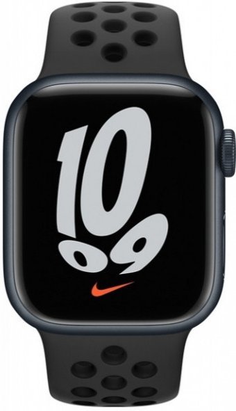 Apple Watch Nike Series 7 Cellular Apple Uyumlu WatchOS Su Geçirmez 41 mm Fluoro Elastomer Kauçuk Kordon Kare Unisex Sim Kartlı Akıllı Saat Siyah