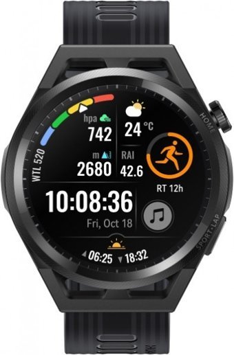 Huawei Watch GT Runner HarmonyOS Su Geçirmez 46.4 mm Silikon Kordon Daire Unisex Akıllı Saat Siyah