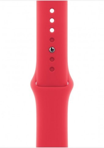Apple Watch Series 9 Apple Uyumlu WatchOS Su Geçirmez 45 mm Fluoro Elastomer Kauçuk Kordon Kare Unisex Akıllı Saat Kırmızı