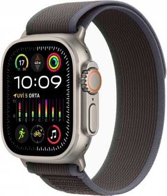 Apple Watch Ultra 2 Apple Uyumlu WatchOS Su Geçirmez 49 mm Naylon Örgü Kordon Kare Unisex Sim Kartlı Akıllı Saat Siyah