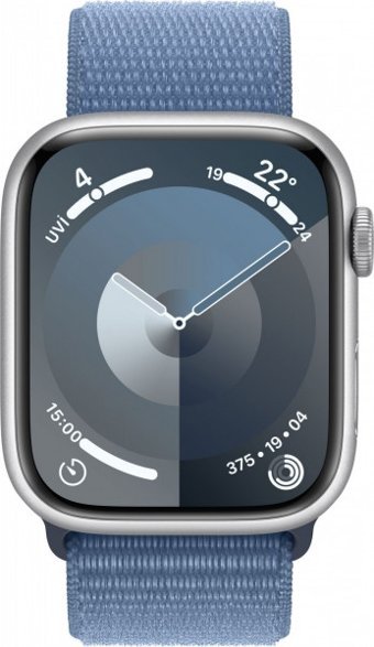 Apple Watch Series 9 Cellular Apple Uyumlu WatchOS Su Geçirmez 45 mm Örgü Kordon Kare Unisex Sim Kartlı Akıllı Saat Mavi
