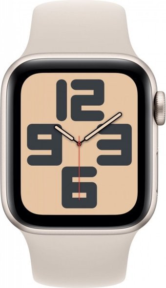Apple Watch SE 2 2023 Cellular Apple Uyumlu WatchOS Su Geçirmez 40 mm Silikon Kordon Kare Unisex Sim Kartlı Akıllı Saat Krem