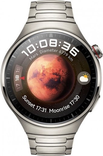 Huawei Watch 4 Pro Titanium Su Geçirmez 47.6 mm Titanyum Kordon Daire Tansiyon Ölçen Unisex Sim Kartlı Akıllı Saat Titanyum