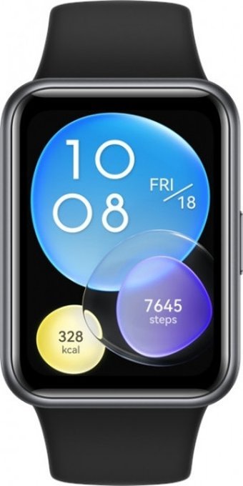 Huawei Watch Fit 2 Active Su Geçirmez 46 mm Silikon Kordon Dikdörtgen Unisex Akıllı Saat Siyah