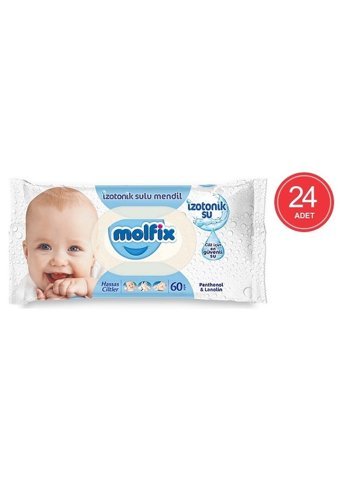 Molfix İzotonik Sulu Hassas Ciltler 60 Yaprak 24'lü Paket Islak Mendil