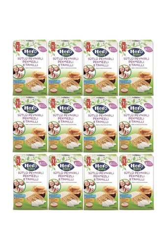 Hero Baby Tahıllı Glutensiz Pekmez Peynir Kaşık Maması 12x200 gr