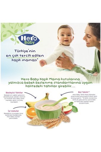 Hero Baby Tahıllı Meyveli Sütlü Kaşık Maması 6x200 gr
