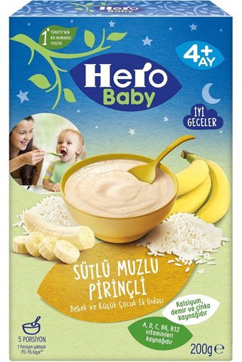 Hero Baby Gece Tahıllı Meyveli Pirinçli Kaşık Maması 12x200 gr