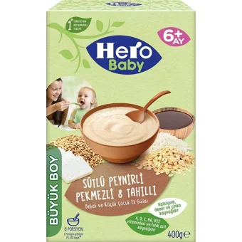 Hero Baby Tahıllı Glutensiz Pekmez Peynir Kaşık Maması 5x400 gr
