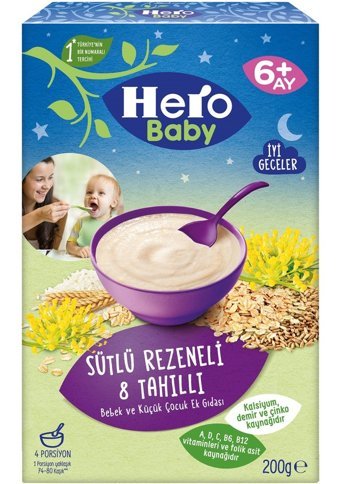 Hero Baby Gece Tahıllı Rezeneli Kaşık Maması 6x200 gr