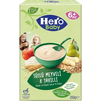 Hero Baby Tahıllı Glutensiz Meyveli Sütlü Kaşık Maması 9x200 gr