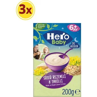 Hero Baby Tahıllı Rezeneli Kaşık Maması 3x200 gr