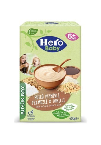 Hero Baby Tahıllı Glutensiz Pekmez Peynir Kaşık Maması 2x400 gr