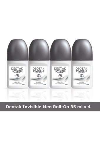 Deotak Invisible Pudrasız Ter Önleyici Organik Roll-On Erkek Deodorant 4x35 ml