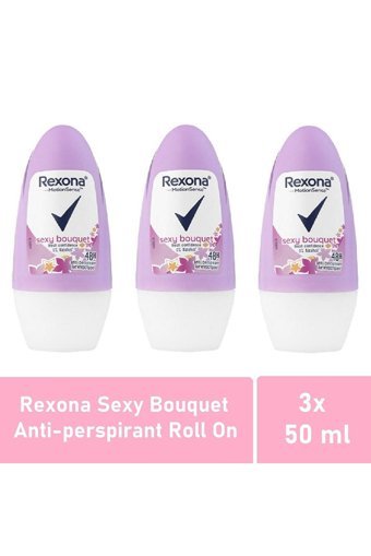 Rexona Sexy Bouquet Pudrasız Ter Önleyici Antiperspirant Roll-On Kadın Deodorant 3x50 ml