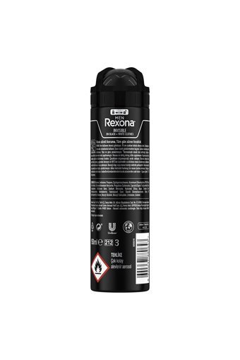 Rexona Men Invisible On Black+White Clothes Pudrasız Ter Önleyici Antiperspirant Sprey Erkek Deodorant 6x150 ml