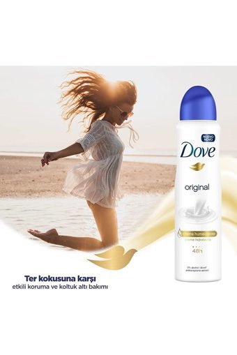 Dove Original Pudrasız Ter Önleyici Antiperspirant Sprey Kadın Deodorant 6x150 ml