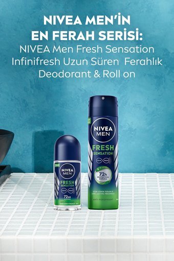 Nivea Fresh Sensation Pudrasız Ter Önleyici Antiperspirant Roll-On Erkek Deodorant 50 ml