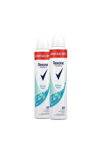 Rexona Shower Fresh Pudrasız Ter Önleyici Antiperspirant Sprey Kadın Deodorant 2x200 ml