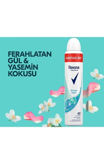 Rexona Shower Fresh Pudrasız Ter Önleyici Antiperspirant Sprey Kadın Deodorant 2x200 ml