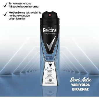 Rexona Men Invisible Ice Fresh Pudrasız Ter Önleyici Antiperspirant Sprey Erkek Deodorant 4x150 ml