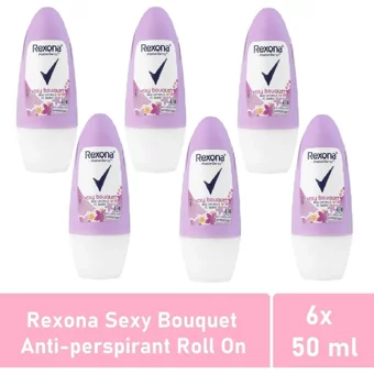 Rexona Sexy Bouquet Pudrasız Ter Önleyici Antiperspirant Roll-On Kadın Deodorant 6x50 ml