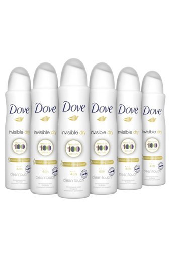 Dove Invisible Dry Pudrasız Ter Önleyici Antiperspirant Sprey Kadın Deodorant 6x150 ml