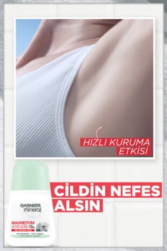 Garnier Mineral Magnezyum Ultra Kuru Pudrasız Ter Önleyici Antiperspirant Roll-On Kadın Deodorant 5x50 ml